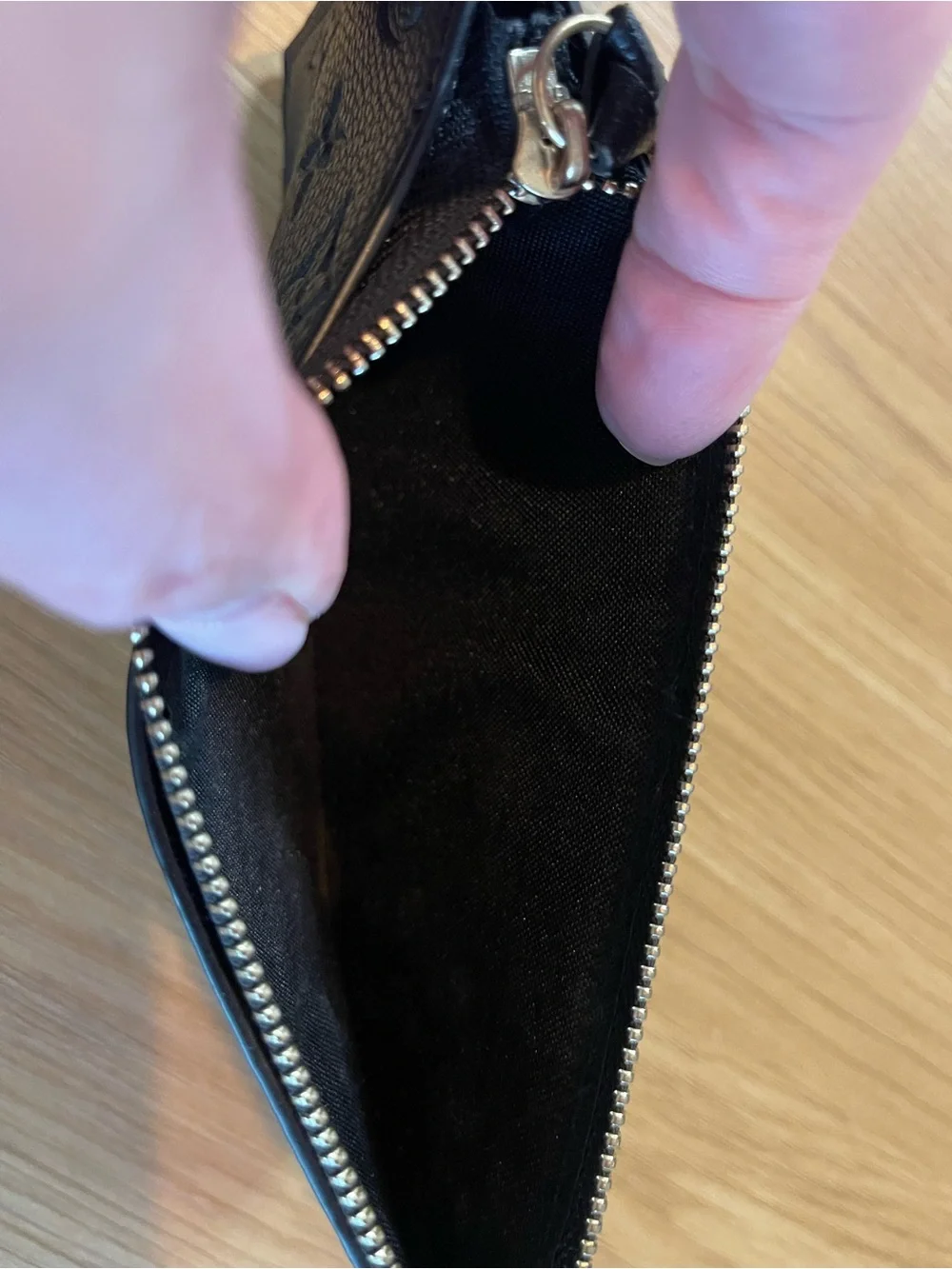 Louis Vuitton Black Embossed Monogram Zip Insert Wallet
